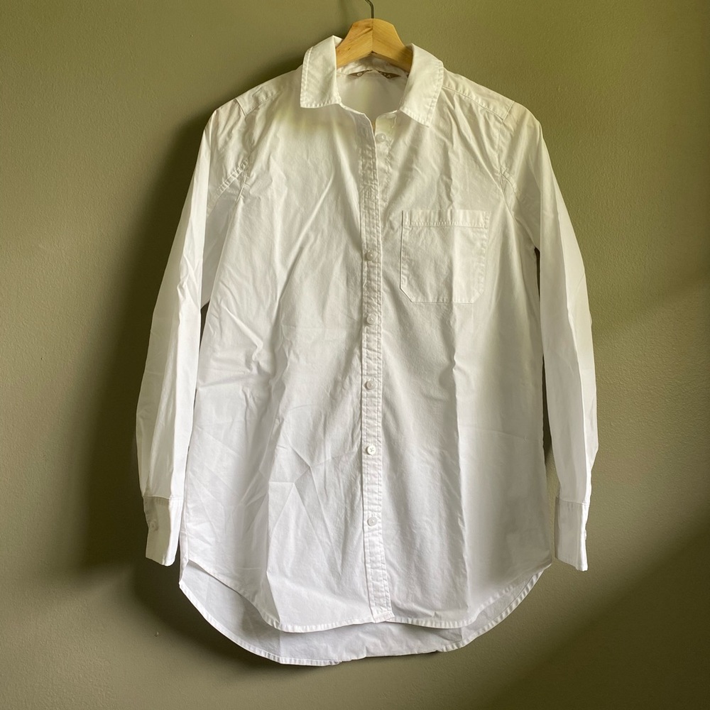 Athleta White Button Up Shirt
